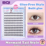 【No Need Glue】 BQI 100-120 Cluster Self-Adhesive Lashes 10-12mm Lashes Reusable False Eyelashes BO