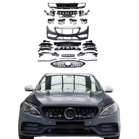 W205 Bodykit for W C C Class C180 C200 C260 C300 C250 Line Coupe Normal 2013+ to C63 Car Bumper