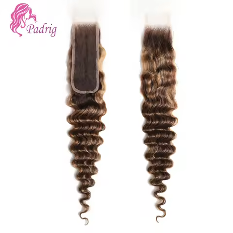 P427 Highlight 2x6 Deep Wave Lace Closure Transparent Swiss Lace Brazilian Virgin Human Hair Pre-Plu