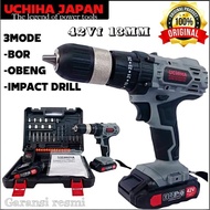 Mesin Bor Set Mata Tanpa Kabel 20V Bor Baterai Cordless Drill Uchiha