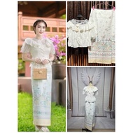 There Are 4xl Small Waist Thai Traditional Dress Shirt + Sarong Label AD style.