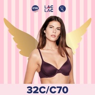 [Size 32C/C70 - 25] BBV Push-up Plunge Premium Women's Bra, Breast Enhancement-Dark Violet