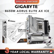 [FAST SHIP] GIGABYTE B650M AORUS ELITE AX ICE | Micro ATX | DDR5 Motherboard