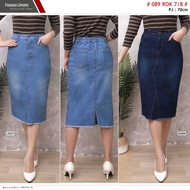 SPAN JEANS SKIRT 7⁄8 JEANS SKIRT JEANS SKIRT STRETCH