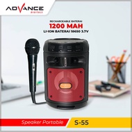 【READY STOCK】Advance Speaker Bluetooth portable S55 Free Mic Karaoke/Salon Aktif Radio Fm Box Music/Speaker Aktif Portable