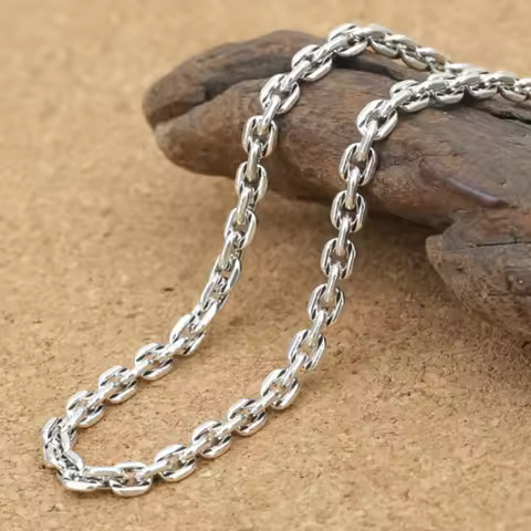 Pure Silver 3mm necklace S925 Sterling Silver Jewelry Square Men Women Necklace Chain 925 silver Rou