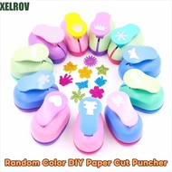 XELROV Flower Furador, Random Color 7*6*4cm DIY Paper Cut Puncher, Punches Maker Labor Saving Creati