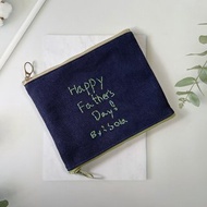 【塗鴉刺繡客製】雙拉鍊牛仔收納袋/筆袋訂製。