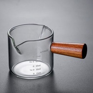Ready To Send 75ml Glass Measuring Cup Espresso Coffee Shot Wooden Handle