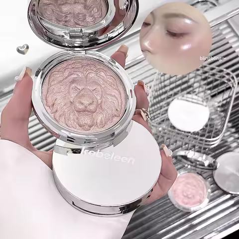 Kobeleen Lion Series Highlighter Powder Brighten Skin 3D Stereo Long Lasting Smooth Texture Daily Pa