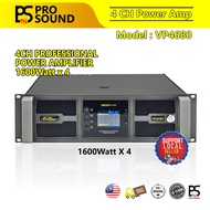 PS Pro Sound VP4680 Professional 4 channel Power Amplifier (4x1600W) 8ohm Power Amplifier Pro Audio