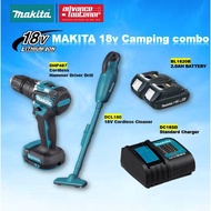 MAKITA 18V Cordless Combo Set ( DHP487 18V Cordless Hammer Driver Drill / DCL180 18V Cordless Cleaner )