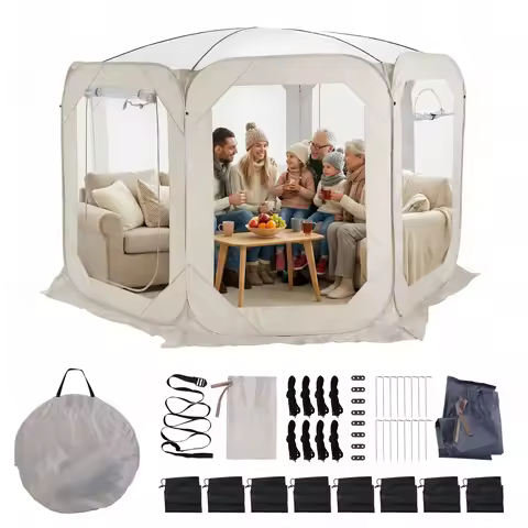 12x7FT Pop Up Bubble Tent 6-8 Person Igloo Dome Pop Up Gazebo with Rain Cover & Storage Bag for Camp