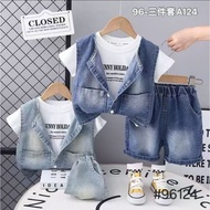 KidsLS | Wholesale Wholesale Wholesale | 695-96124 3 in 1 boys' suit made of jeans and t-shirt linin