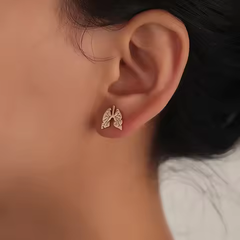 Tiny Human Lungs Earrings Punk Hiphop Lobe Anatomy Skeleton Jewelry Medical Organ Norse Gift Pendien