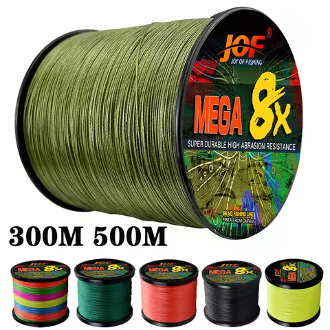JOF Lure Braided Fishing Line 8 Strands 300M 500M Multifilament Fly PE Wire 18LB-78LB Strong Cord fo