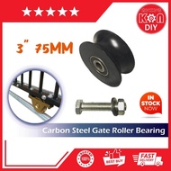 KNN-DIY 3"/75MM Brand Heavy Duty Carbon Steel Gate Roller Bearing 3”-75mmV