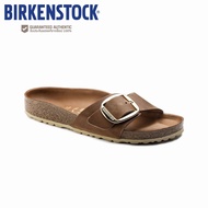 Birkenstock style Mrid Big Buckle FL Cognac HEX Cognac Sandal（100% genuine）