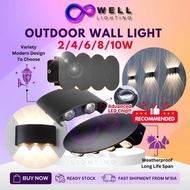 Lampu Dinding LED Outdoor Wall Light IP65 Waterproof Weatherproof Lighting Up Down Lamp Warmwhite Di