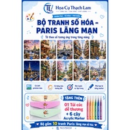 [TL14] Set of 10 Digital Paintings of Western Rivers with Chrysanthemum Bag & 6 Acrylic Marker Pens 