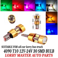 30 SMD LED 12V-24V BULBS 4090 T10 SUITABLE FOR ALL CAR LORRY BUS TRUCK LED LIGHT BULB PRICE FOR SET 2PCS
