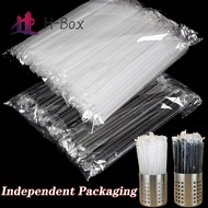 100PCS19cm/23cm Boba Straw Milk Tea Straw Sago Straw Black Individually Packed Drink Straw