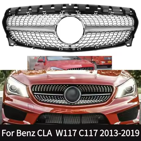 Perfect Match 2013-2019 For Mercedes Benz CLA W117 C117 220 260 180 200 GT Diamond Middle Front Gril