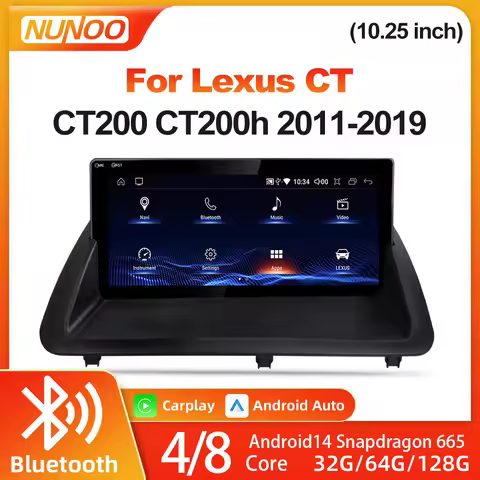 For Lexus CT CT200 CT200h 2011-2019 Multimedia Player Navigation GPS DSP 10.25 inch Android 14 Wirel