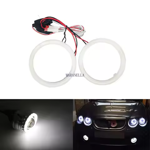 2x Car Modification Angel Eyes Daytime Running Light Headlight Circle Cotton Light Cob Angel Eyes Hi