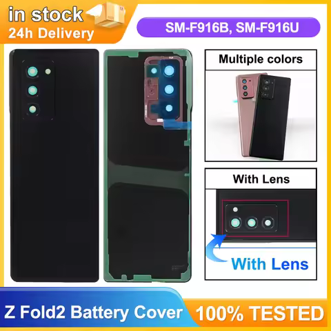 Z Fold 2 For Samsung Z Fold 2 Glass Battery Cover Rear Door Housing Panel Case Camera Lens Parts For