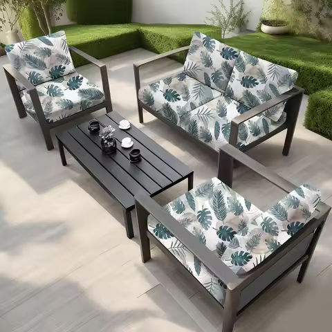 1pc Outdoor Sofa Cushion Cover, Floral Pattern Sofa Cover for Patio, Backyard, Garden, Poolside Sofa