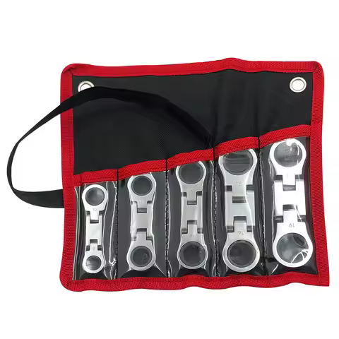 5 Pcs Mini Double Ended Ratchet Wrench Metric Set Adjustable Rotary Torque Wrench 72 Tooth Toughbuil