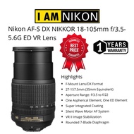 Nikon AFS DX 18-105mm F/3.5-5.6G ED VR (1 YEARS WARRANTY) NIKON DSLR WIDE ANGLE ZOOM LENS 18-105MM A