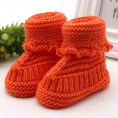 2025 Handmade Baby Booties Comfortable Soft Knit Toddler Warm Shoes Durable Multipurpose First Walke