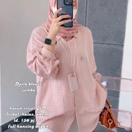 KEMEJA WANITA SUPER JUMBO BHN KATUN TRISET HQ LD 130 PJ 75