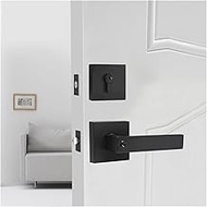 Door Knob Black Door Handle Lock Security Entry Split Silent Lock Door Furniture Interior Door Handle Lockset Easy to grip