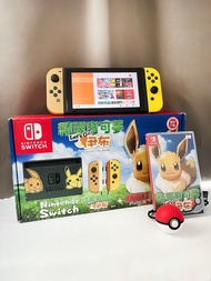 Switch 精靈寶可夢主機, let’s go伊布組合+精靈球, Switch Pokemon let’s go eevee + pikachu limited edition console