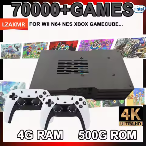 Super Game Console X King 4G Ram 500G Gaming Rom Batocera I3-3110M 70000+ Games For Wii PS2 XBOX PSP