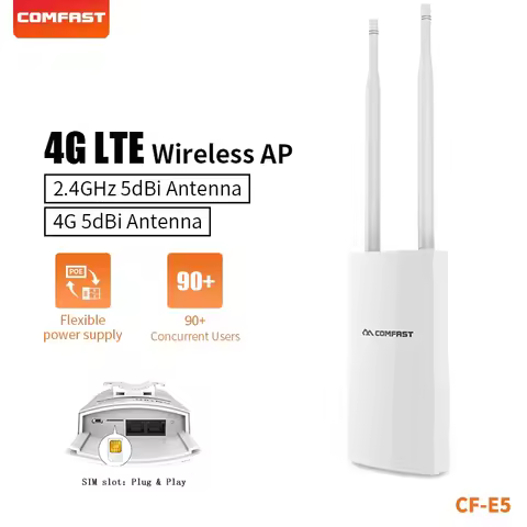 Comfast Outdoor 4G LTE Router 150Mbps 3G/4G SIM Card Routers 90 Users POE USB Power Supply for Outsi