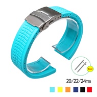 20mm 22mm Silicone Watch Strap Band 24mm Rubber Watchband for SEIKO 5 TUNA SKX007 SKX009 Bracelet Men Women Wrist Belt Waterproof
