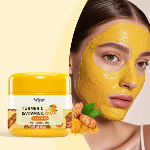 Turmeric Brightening Cream Fade Dark Spots Remove Pigmentation Smooth Fine Lines Lightening Lifting 