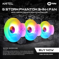 G STORM PHANTOM FAN 3 in 1 ARGB Cooling Fan with Remote and Fan Hub