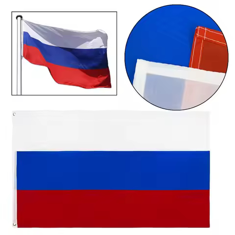 3ft x 2ft Hanging Russia Flag Polyester Russia National Flag Banner Outdoor Indoor 64x96cm