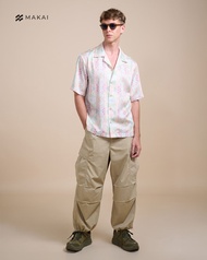 MAKAI เสื้อเชิ้ต เสื้อฮาวาย ผ้าไลโอเซลล์ ลาย TRIBE Hawaiian Shirt