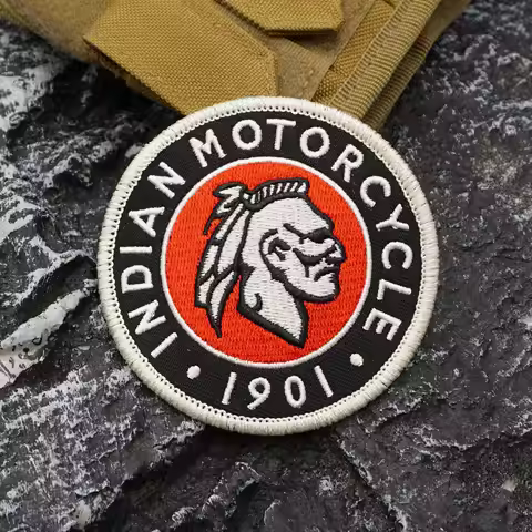 INDIAN 1901 Embroidered Patch with Iron-On Backing, Sewable/Ironable Applique for Clothing and Backp