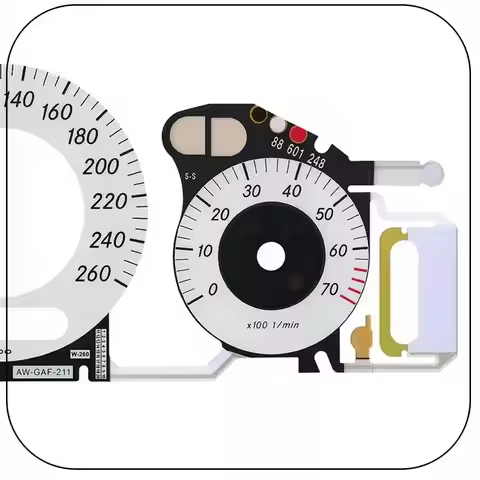 ABNF!260KM/H White Gauge Face With EL Cold Light Instrument Panel For Mercedes Benz W209, W211, C219