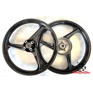 Enkei Sport Rim 3 Batang Hitam Honda Vario150 / Vario125 , 3 Batang Hitam , Size (Front 1.4, Rear 1.
