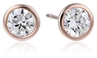 Sterling Silver AAA Cubic Zirconia Bezel Stud Earrings , (previously Amazon Collection)