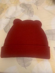 (二手）Zara-熊熊耳朵可愛毛帽紅色