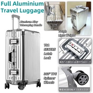 New 100% Full Aluminum Magnesium Suitcase Luggage Aluminum Frame Luggage Password suitcase on wheels